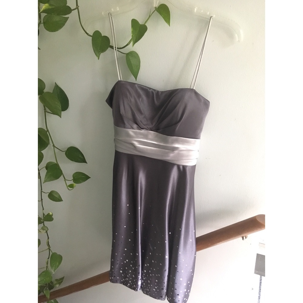 Silver Spaghetti Strap Dress with Sparkles